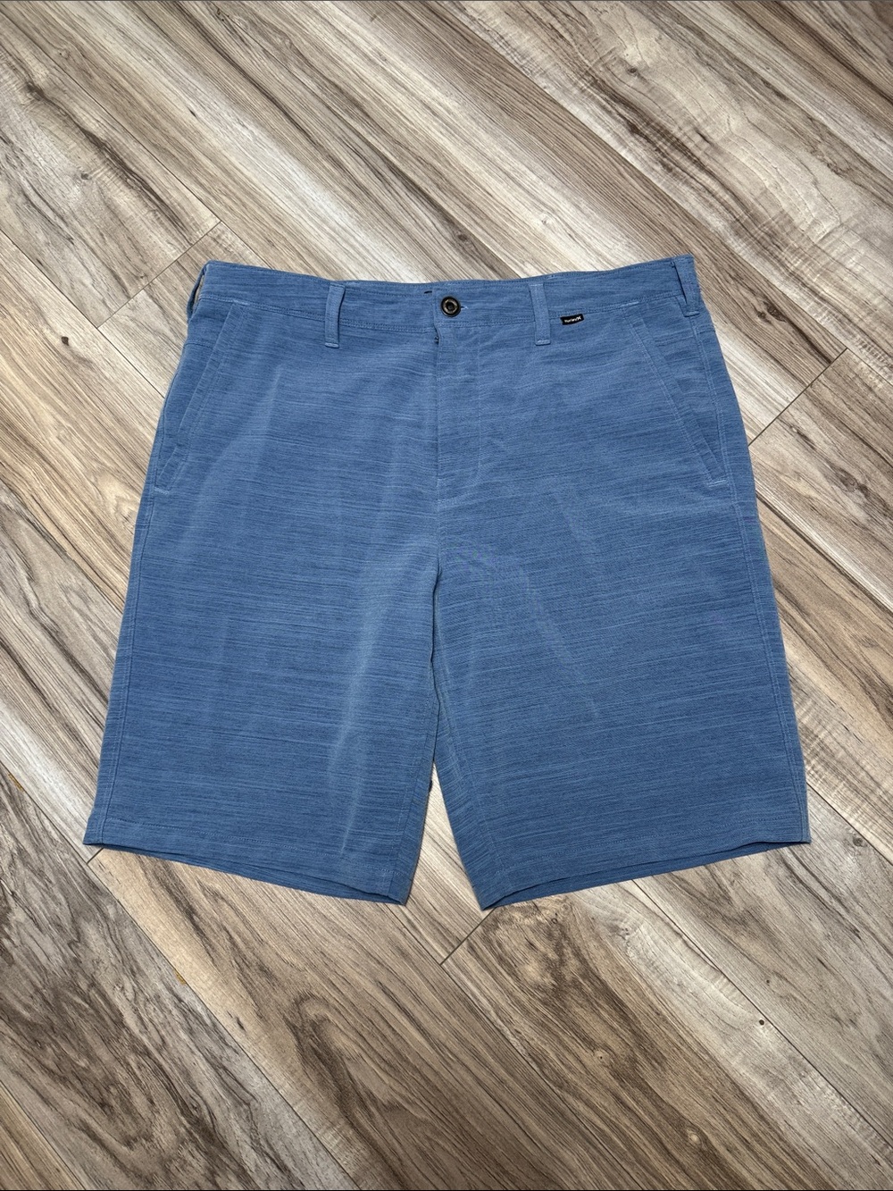 Hurley Men’s w/ Nike Dri-Fit Blue Flat-Front Casual Shorts Size 34